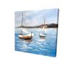 Two boats on the water - 16x16 Print on canvas