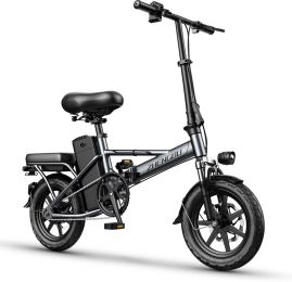 Electric Bike 500W Electric Commuter Bikes;  Folding Mini Ebike 14'' Electric Bicycle with 48V 18Ah Battery;  21MPH Adults/Teens City E Bike