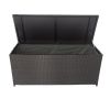 Outdoor Storage Box; 113 Gallon Wicker Patio Deck Boxes with Lid; Outdoor Cushion Storage Container Bin Chest for Kids Toys; Pillows; Towel Black