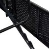 TOPMAX 76.8&quot; Long Reclining Single Chaise Lounge with Cushions; Canopy and Cup Table; Black Wicker+Blue Cushion