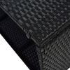TOPMAX 76.8&quot; Long Reclining Single Chaise Lounge with Cushions; Canopy and Cup Table; Black Wicker+Blue Cushion