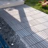 30 PCS Interlocking Deck Tiles Striped Pattern; 12" x 12" Square Light Gray Acacia Hardwood Outdoor Flooring for Patio; Bancony; Pool Side; ...