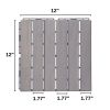 30 PCS Interlocking Deck Tiles Striped Pattern; 12" x 12" Square Light Gray Acacia Hardwood Outdoor Flooring for Patio; Bancony; Pool Side; ...