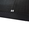 TOPMAX 76.8&quot; Long Reclining Single Chaise Lounge with Cushions; Canopy and Cup Table; Black Wicker+Blue Cushion