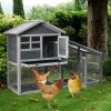 A High Stability And Durability Wooden Chicken Coop With Ventilation Door And Removable Tray For Indoor And Outdoor