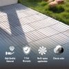 30 PCS Interlocking Deck Tiles Striped Pattern; 12" x 12" Square Light Gray Acacia Hardwood Outdoor Flooring for Patio; Bancony; Pool Side; ...