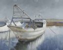 Blue fishing boat - 08x10 Print on canvas