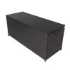 Outdoor Storage Box; 113 Gallon Wicker Patio Deck Boxes with Lid; Outdoor Cushion Storage Container Bin Chest for Kids Toys; Pillows; Towel Black