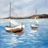 Two boats on the water - 16x16 Print on canvas