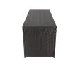 Outdoor Storage Box; 113 Gallon Wicker Patio Deck Boxes with Lid; Outdoor Cushion Storage Container Bin Chest for Kids Toys; Pillows; Towel Black