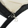 GO Patio Wicker Sun Lounger; PE Rattan Foldable Chaise Lounger with Removable Cushion and Bolster Pillow; Black Wicker and Beige Cushion