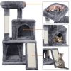 36" Cat Tree with Condo and Scratching Post Tower Kitten Activity Plush Play House Cat Nest