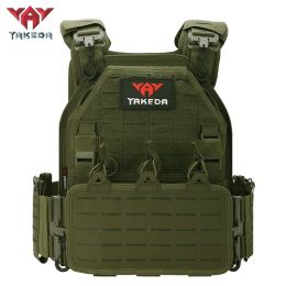YAKEDA 1000D Nylon Tactical Gear Military Airsoft CS Game Hunting MOEEL Army Laser Cut Vest (Color: Green)