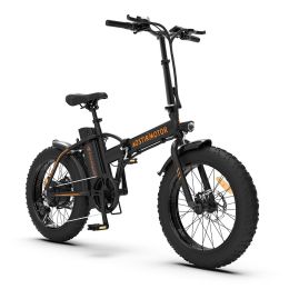 AOSTIRMOTOR Folding Electric Bicycle 500W Motor 20" Fat Tire With 36V/13Ah Li-Battery RT (Color: Black)