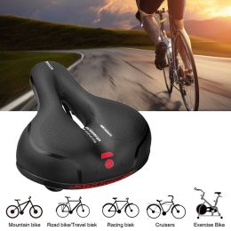 Comfortable Waterproof Memory Foam Bicycle Seat CushionBicycles With Reflective (Color: Black)