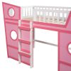 Full Size Boat Shape Loft Bed with Ladder
