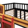 Full Size Boat Shape Loft Bed with Ladder