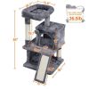 36" Cat Tree with Condo and Scratching Post Tower Kitten Activity Plush Play House Cat Nest