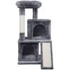 36" Cat Tree with Condo and Scratching Post Tower Kitten Activity Plush Play House Cat Nest
