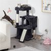 36" Cat Tree with Condo and Scratching Post Tower Kitten Activity Plush Play House Cat Nest