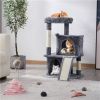 36" Cat Tree with Condo and Scratching Post Tower Kitten Activity Plush Play House Cat Nest